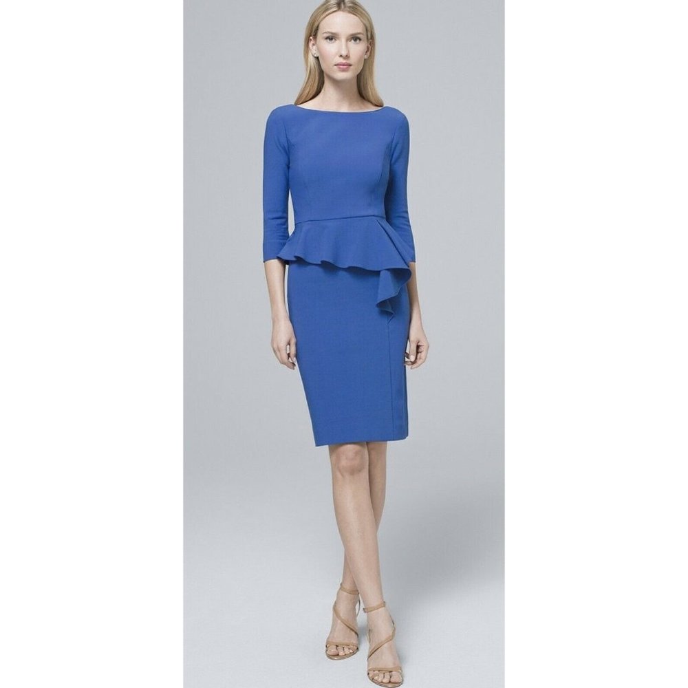 White House Black Market (WHBM) Body Perfecting Peplum Sheath Dress, Size 8P
